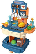 حقيبة مدرسة ادوات المطبخ ازرق 34 قطعة 2 في 1 ألعاب المطابخ LOCAL