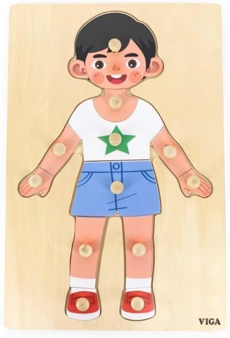 فيجا لعبة احجية اجزاء الجسم 12 قطعة العاب البزل VIGA