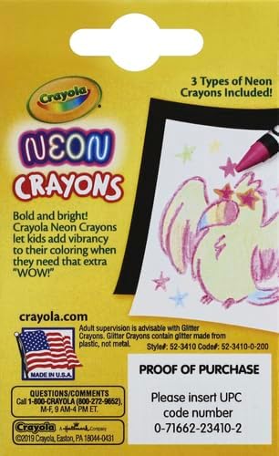 كرايولا ألوان شمع نيون 24 قلم رسم و تلوين Crayola