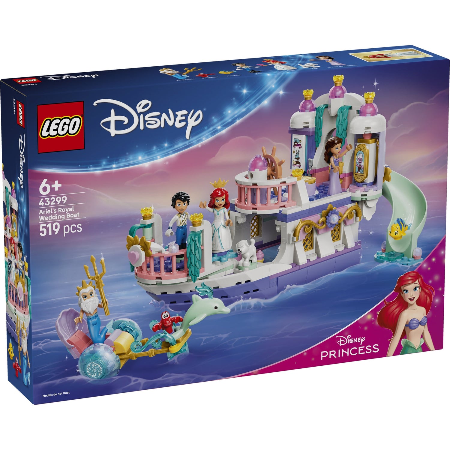 ليجو ديزني قارب زفاف الأميرة ارييل 43299 مكعبات التركيب LEGO