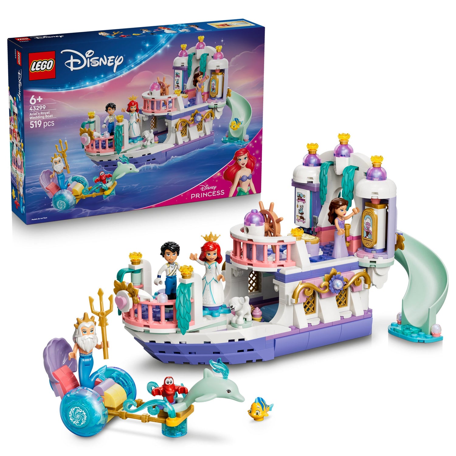 ليجو ديزني قارب زفاف الأميرة ارييل 43299 مكعبات التركيب LEGO