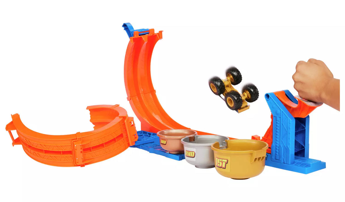 هوت ويلز مسار شاحنات الوحوش تدوب وتتقلب مركبات مع مسار HotWheels