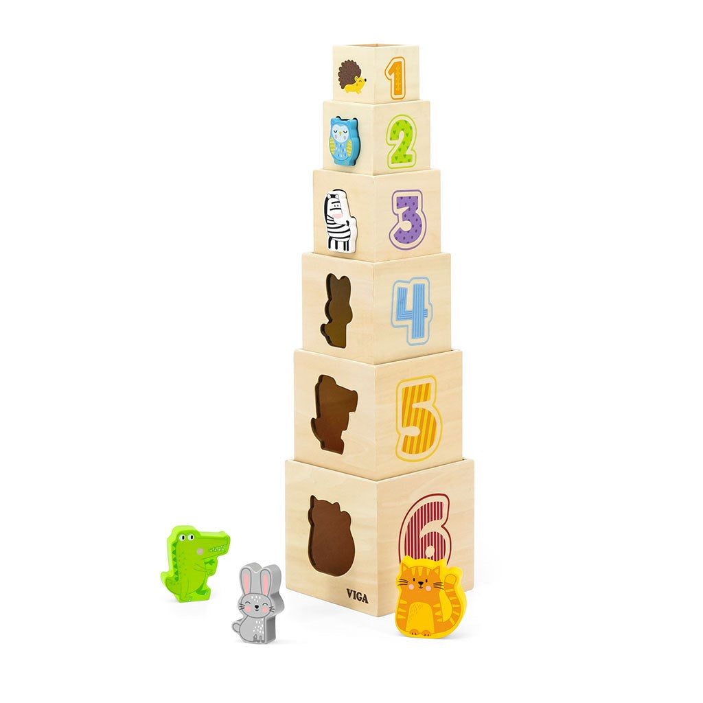 فيجا لعبة مكعبات التعشيش والتكديس مواليد تفاعلي VIGA