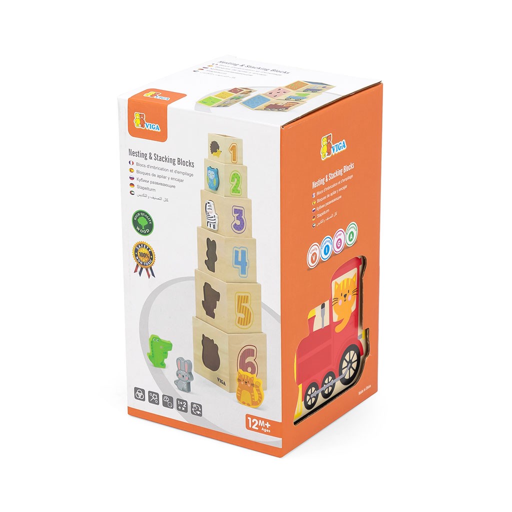 فيجا لعبة مكعبات التعشيش والتكديس مواليد تفاعلي VIGA