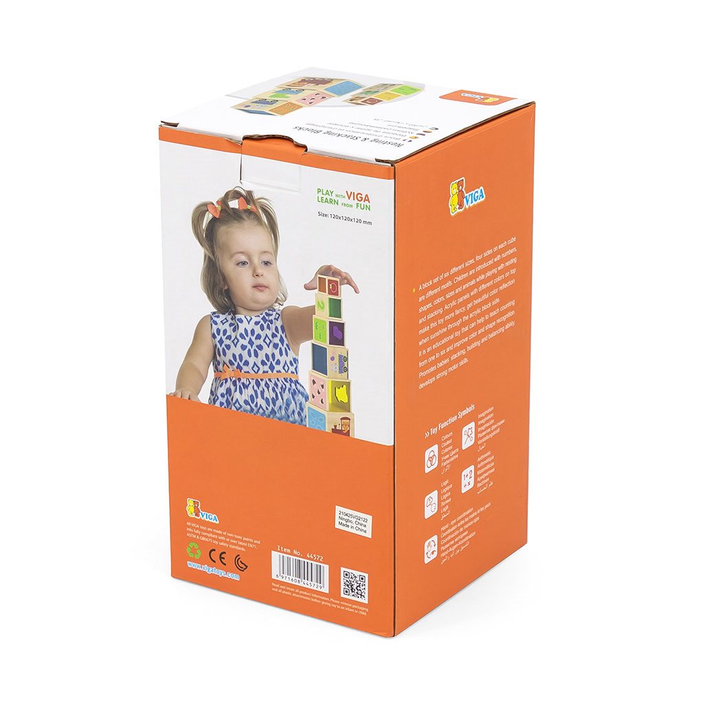 فيجا لعبة مكعبات التعشيش والتكديس مواليد تفاعلي VIGA