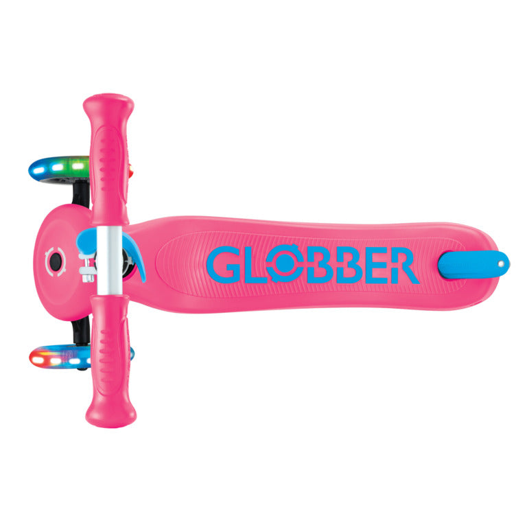 غلوبر بريمو بلس سكوتر بأضواء لون وردي سكوتر 3 عجلات GLOBBER