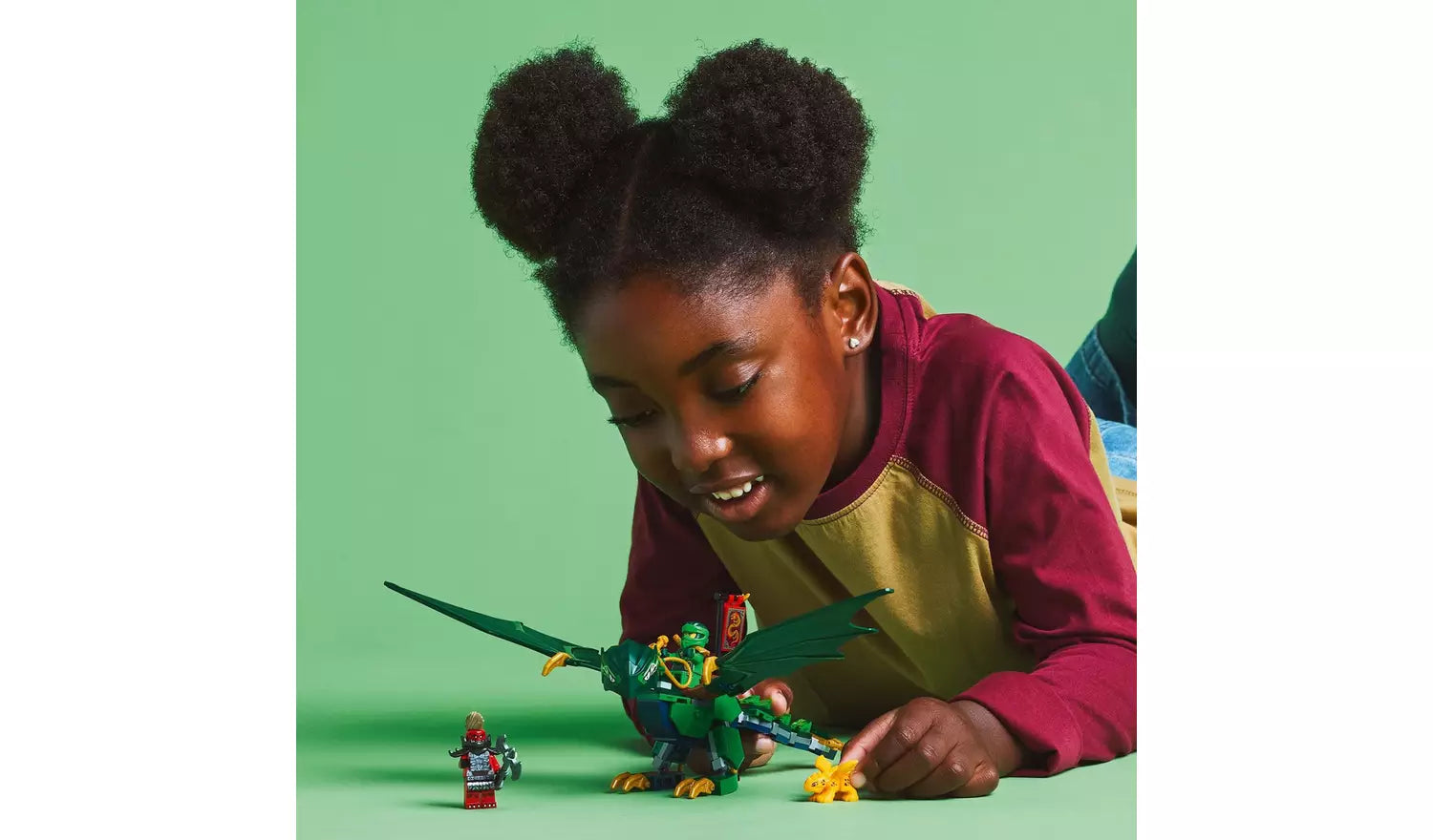 ليجو مكعبات بناء غابة لويدز جرين دراجون مكعبات التركيب LEGO