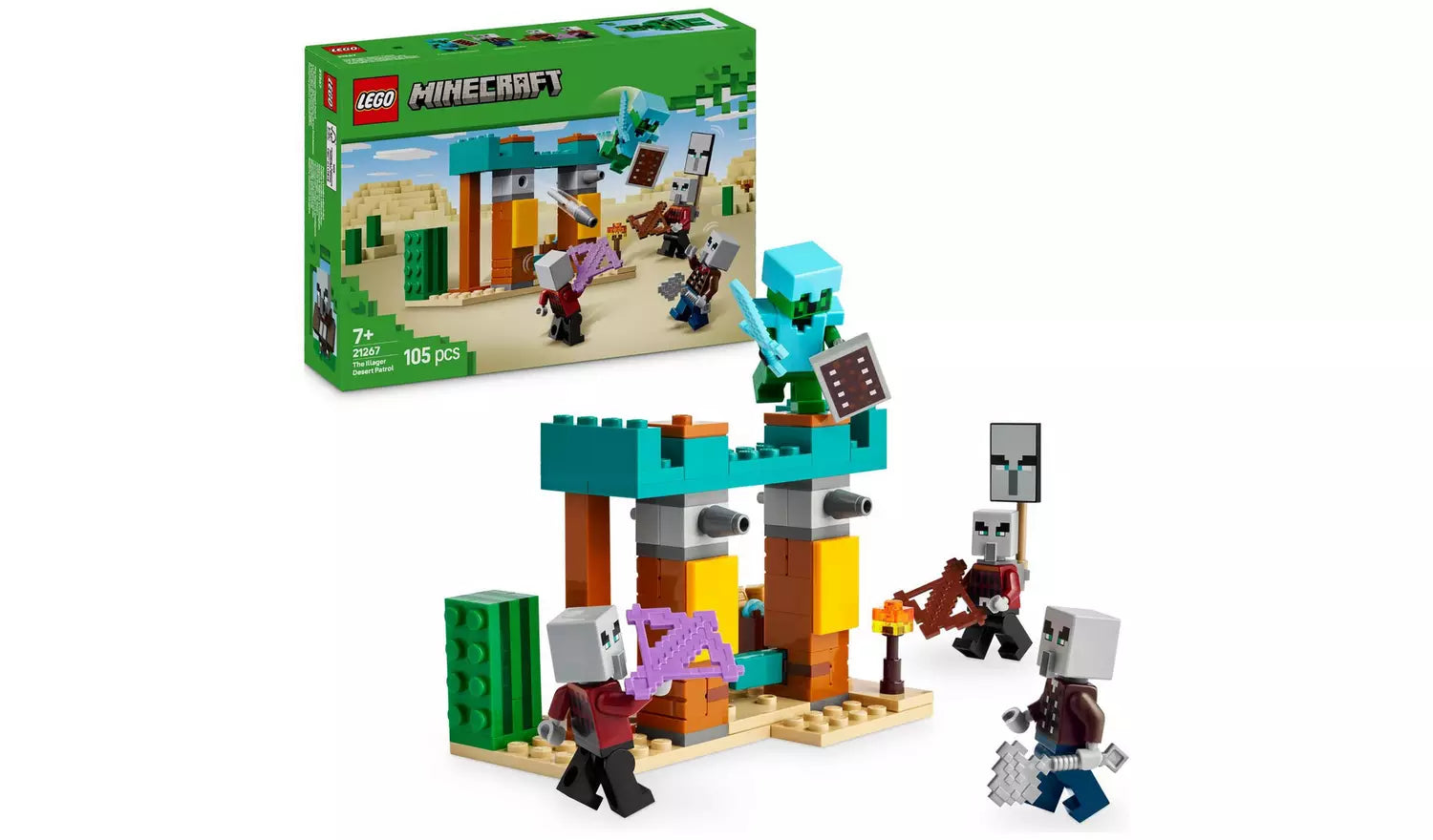 ليجو 21274 ماين كرافت دورية صحراء إيلاجر مكعبات التركيب LEGO