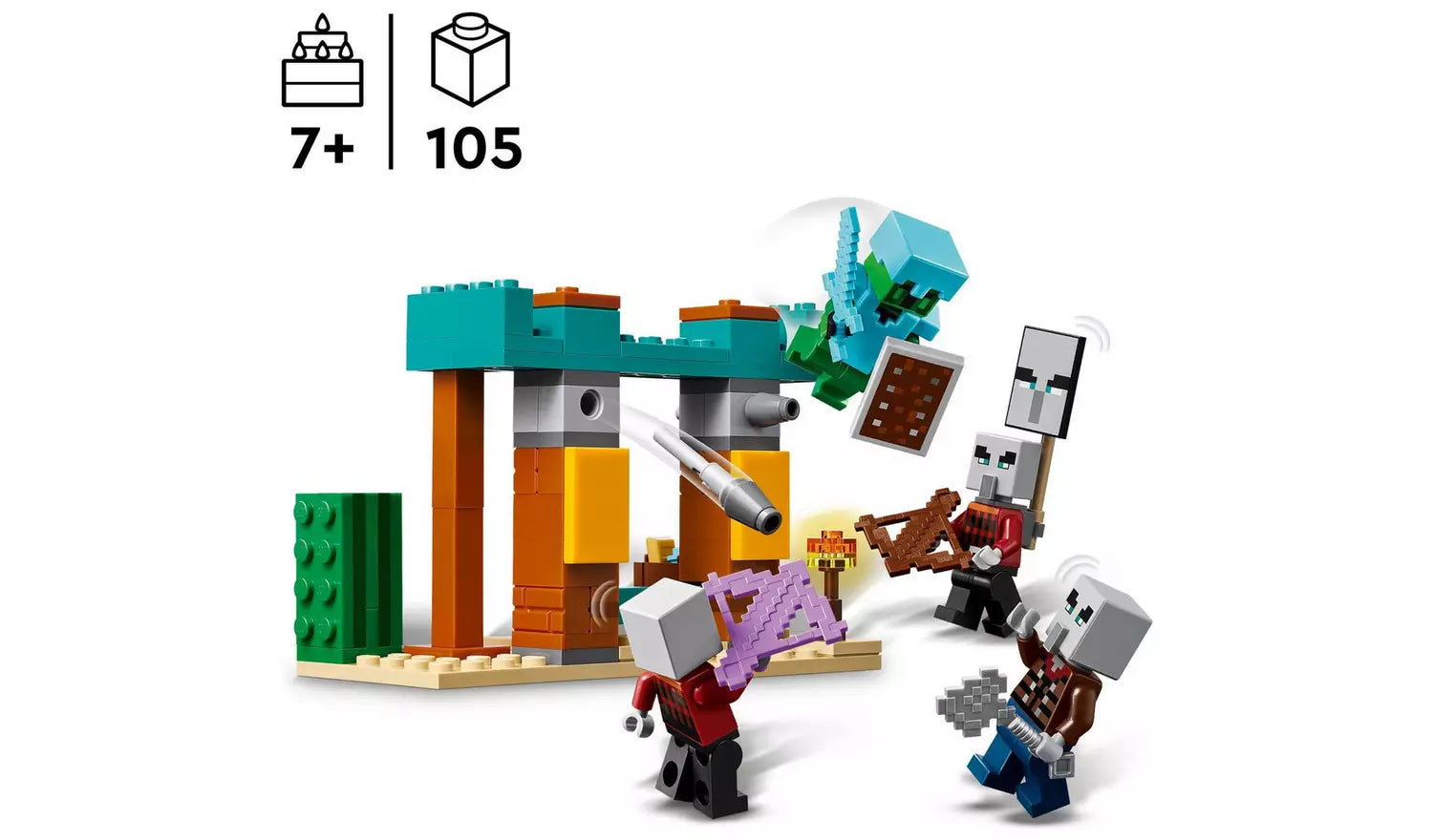 ليجو 21274 ماين كرافت دورية صحراء إيلاجر مكعبات التركيب LEGO