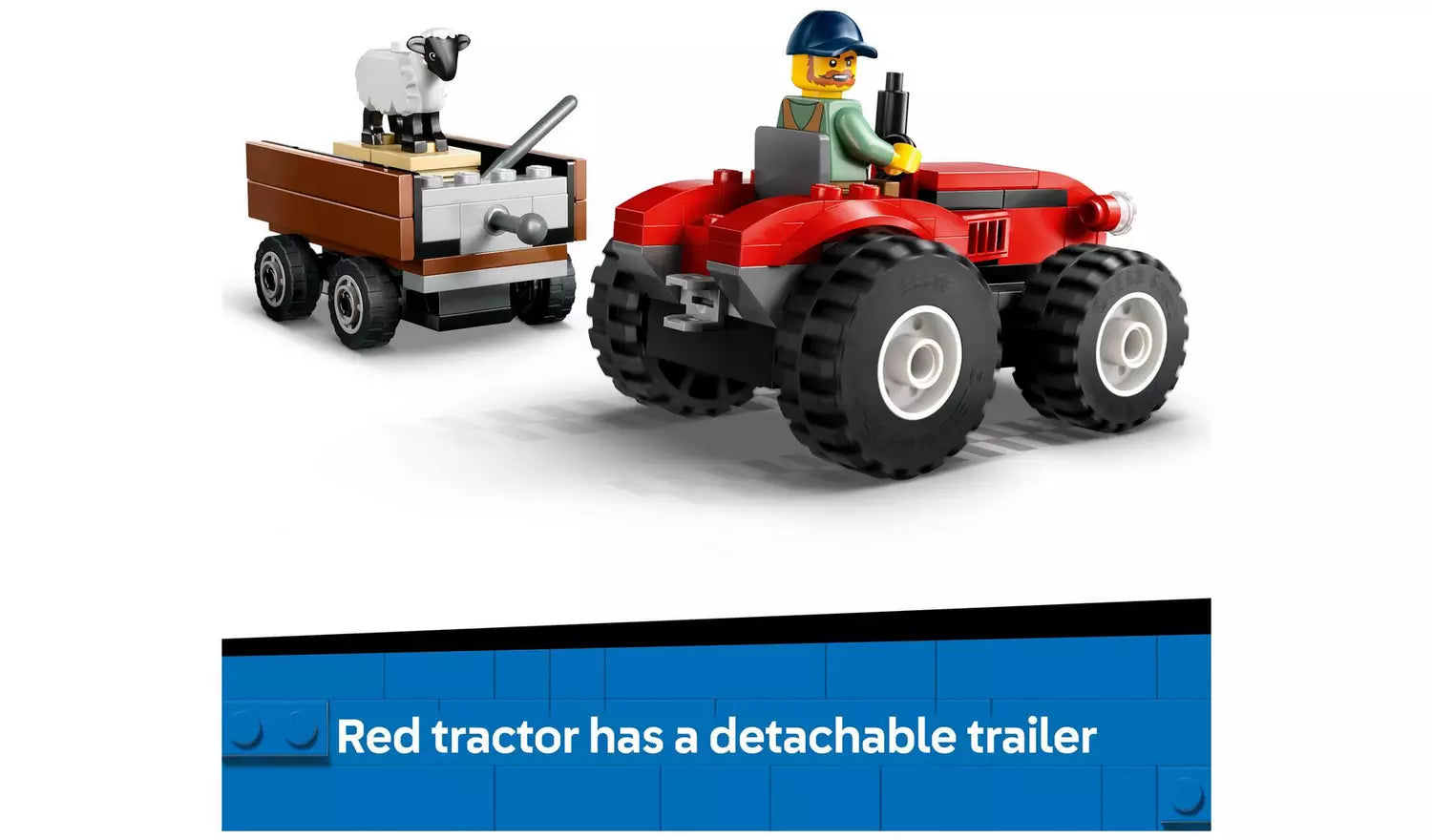 ليجو مكعبات بناء جرار مزرعة أحمر مع مقطورة مكعبات التركيب LEGO