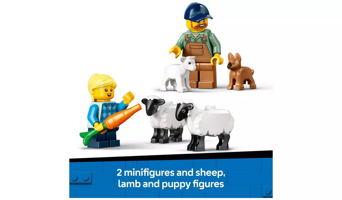 ليجو مكعبات بناء جرار مزرعة أحمر مع مقطورة مكعبات التركيب LEGO