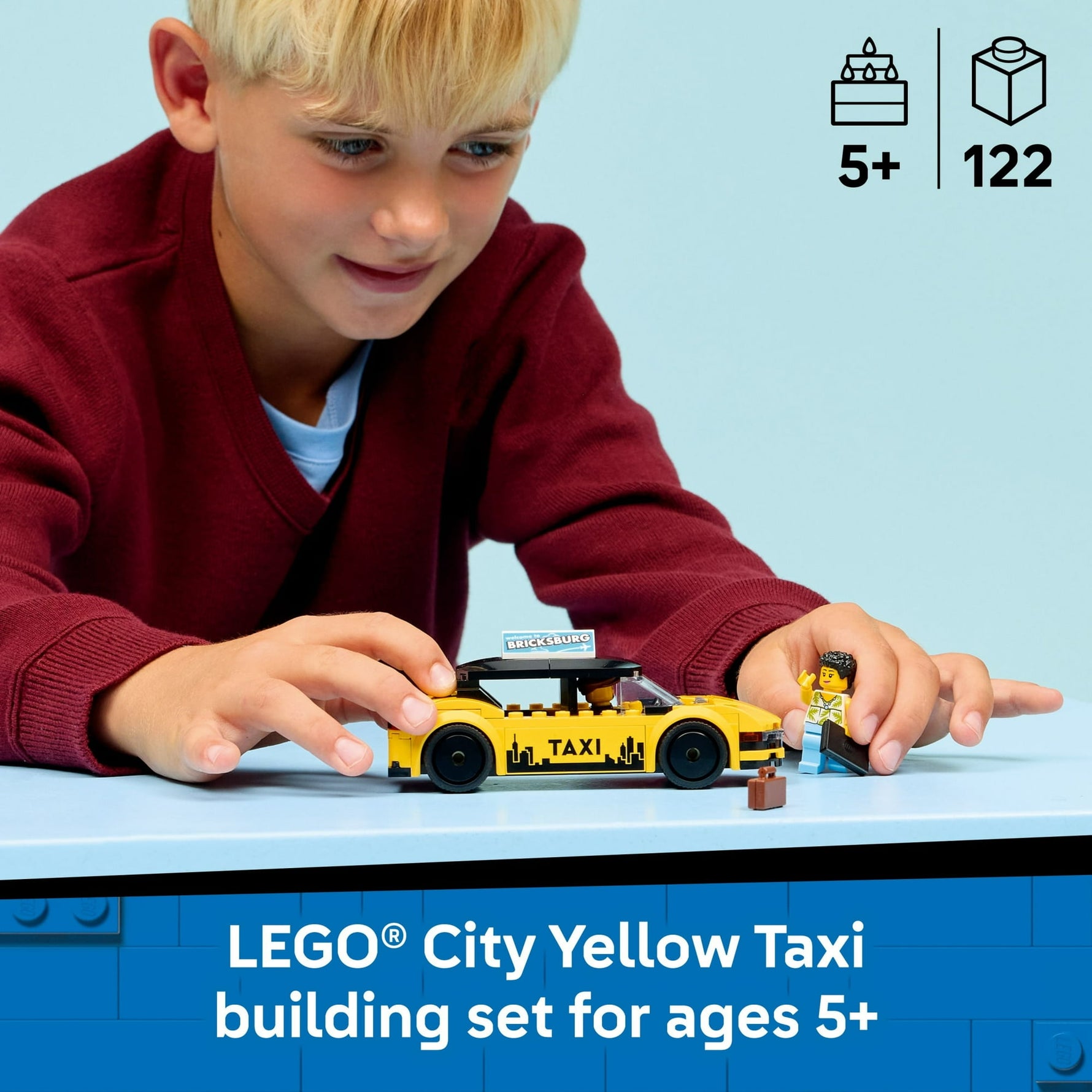 ليجو 60487 سيتي سيارة التاكسي الأصفر مكعبات التركيب LEGO