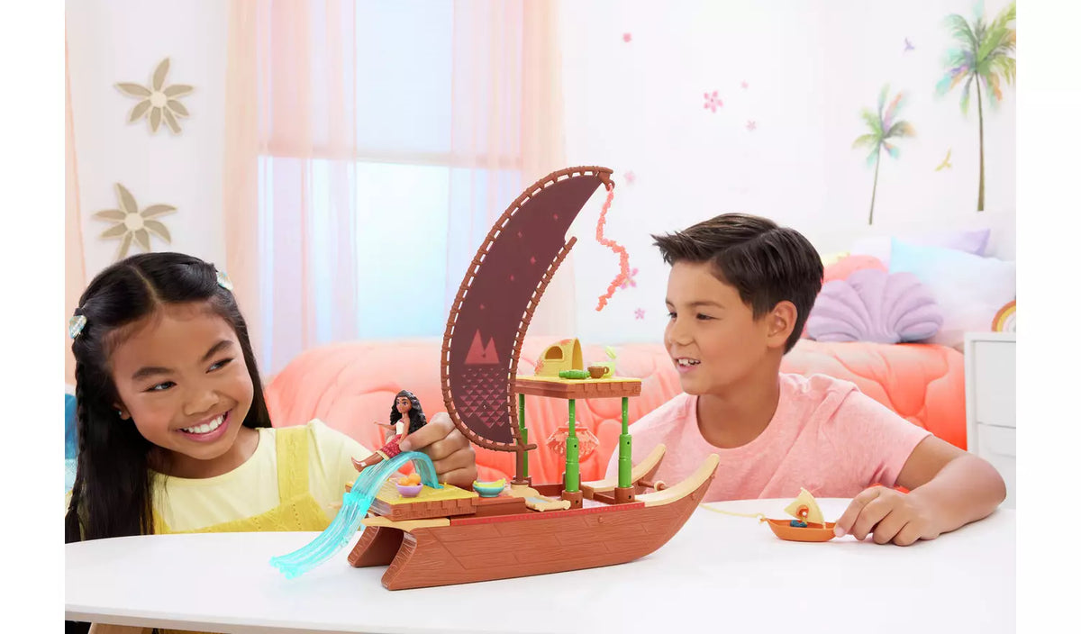 ديزني لعبة زورق مغامرات موانا مع زورق عائم دمية مع اكسسوارات Disney