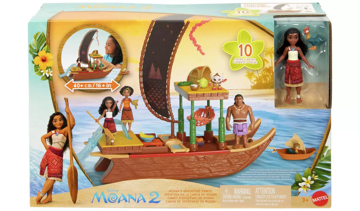 ديزني لعبة زورق مغامرات موانا مع زورق عائم دمية مع اكسسوارات Disney