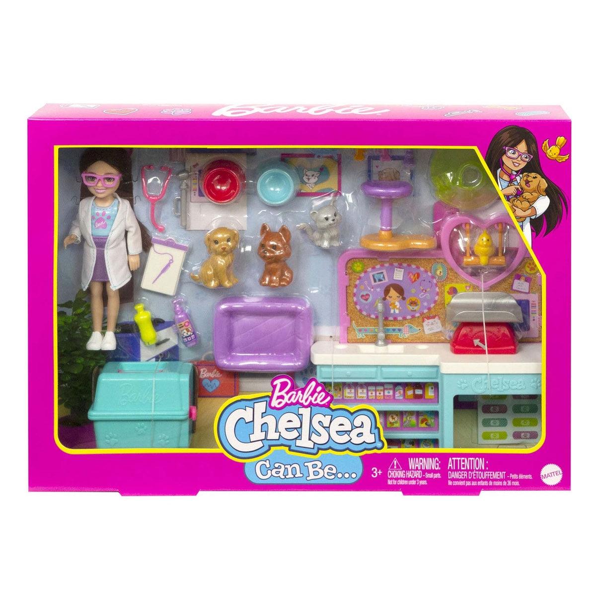باربي تشيلسي دمية واكسسوارات دكتورة بيطرية دمية مع اكسسوارات Barbie