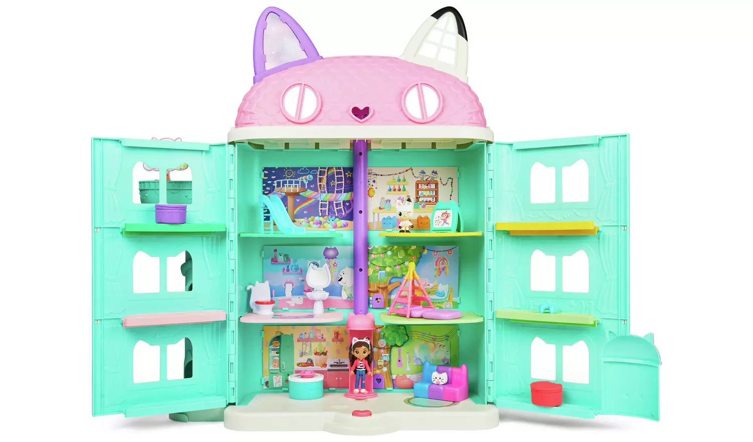 غابي دول هاوس بيت الدمى مع 15 اكسسوار بيوت الدمى Gabby Dollhouse