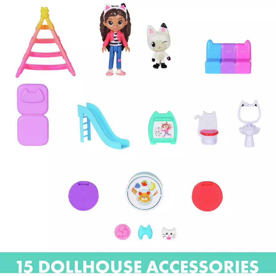 غابي دول هاوس بيت الدمى مع 15 اكسسوار بيوت الدمى Gabby Dollhouse