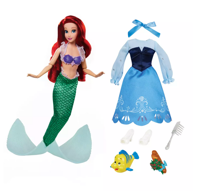 ديزني برينسس طقم عروسة اريل دمية مع اكسسوارات Disney