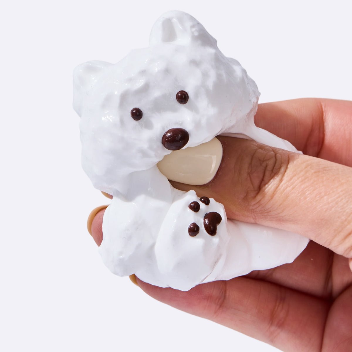 تابا سكوشي دمية دب أبيض صغيرة قابلة للضغط التمدد والضغط TABA SQUISHY