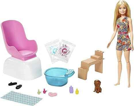 باربي دمية شقراء مع سبا ماني بيدي دمية مع اكسسوارات Barbie