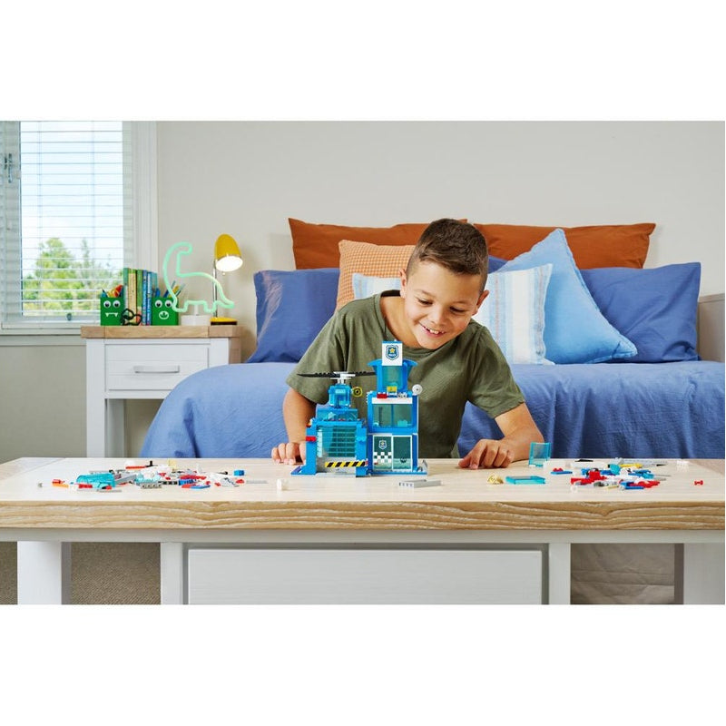 ماكس لعبة مكعبات بناء مركز الشرطة مكعبات التركيب Zuru