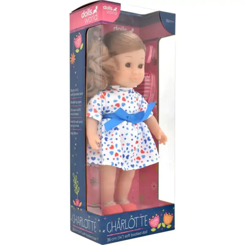 دولز وورلد دمية شارلوت شقراء 36 سم دمى المواليد Dolls World