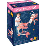 دولز وورلد عربة التسوق مع سلة ومقعد للدمى اكسسوارت الدمى Dolls World