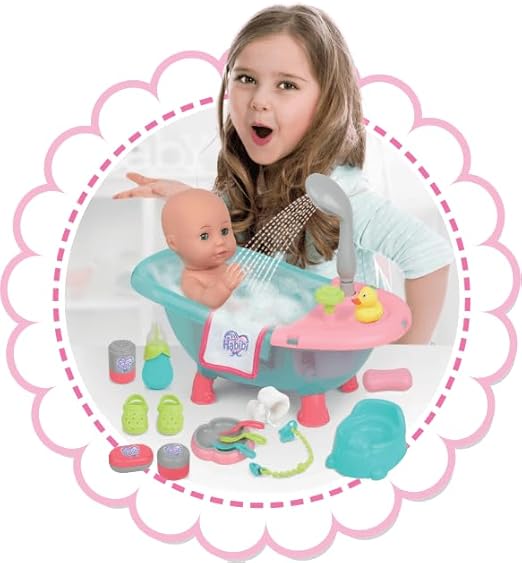 بيبي حبيبي طقم حوض استحمام مع دمية دمى المواليد Baby Habibi