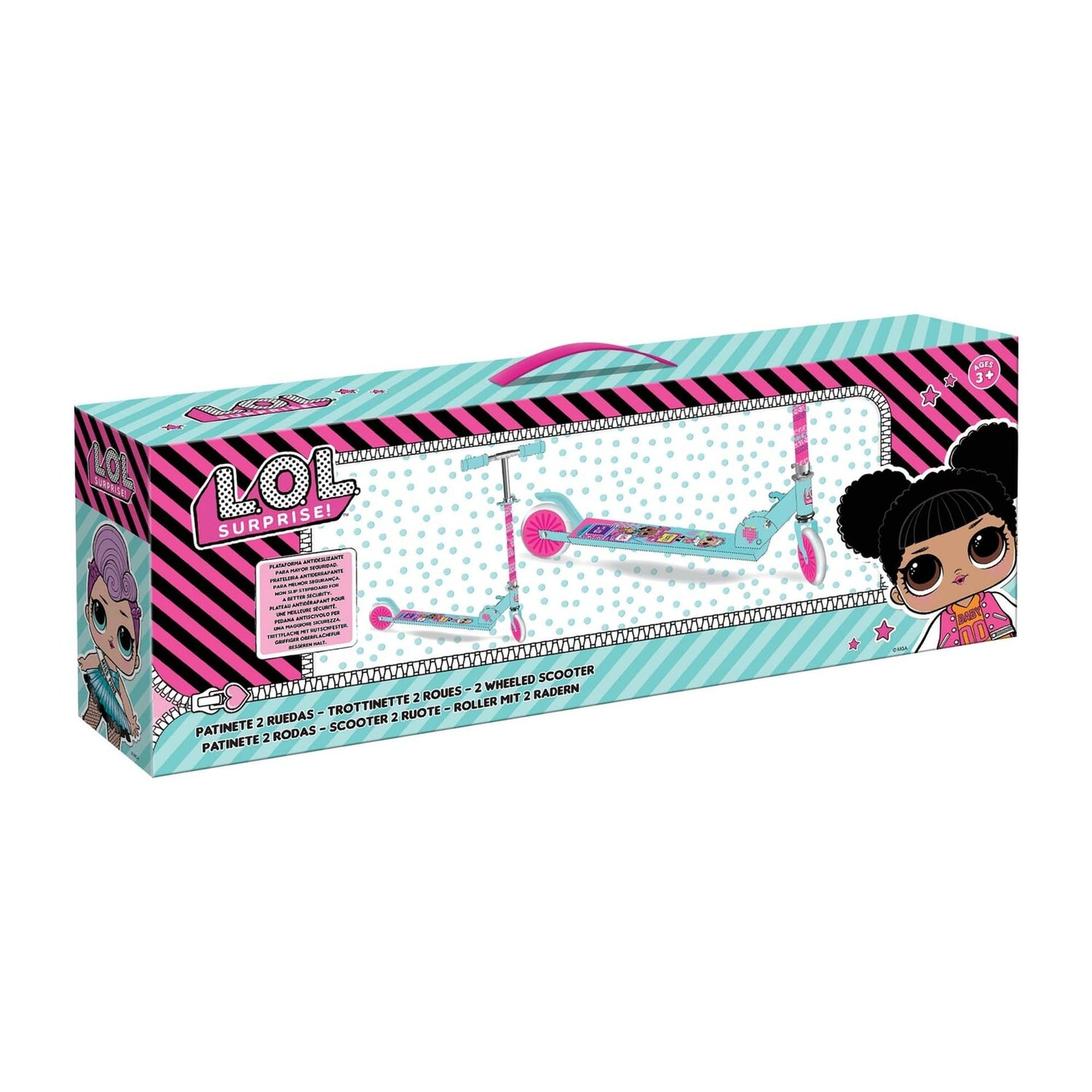 سكوتر ال او ال عجلتين أزرق و وردي سكوتر عجلتين LOL Surprise