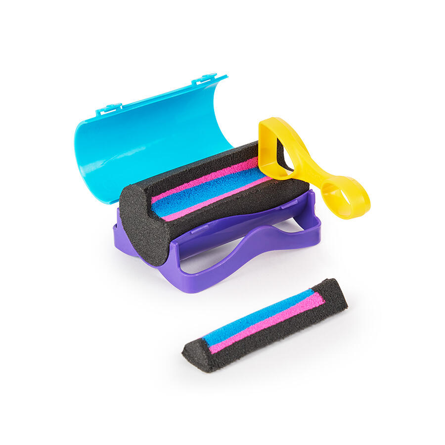 كينتيك ساند الرمل الاسود والبينك والازرق مع 7 ادوات الرمل الحركي تشكيل الرمل Kinetic SAND