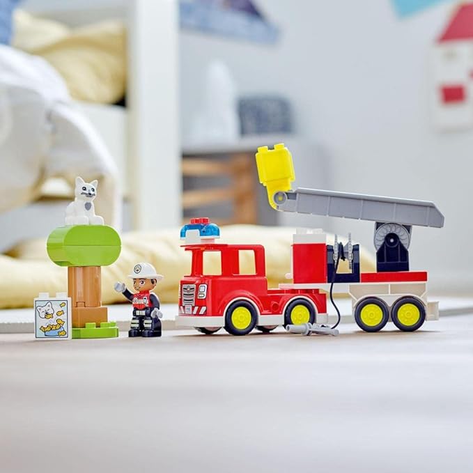 ليجو مكعبات بناء شاحنة الإطفاء مكعبات التركيب LEGO