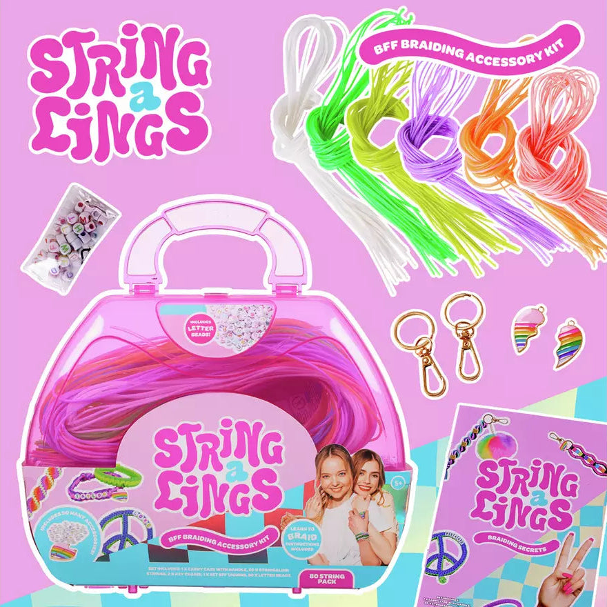 سترينجالينغز مجموعة أوتار 80 قطعة الخرز والاكسسوارات Stringalings