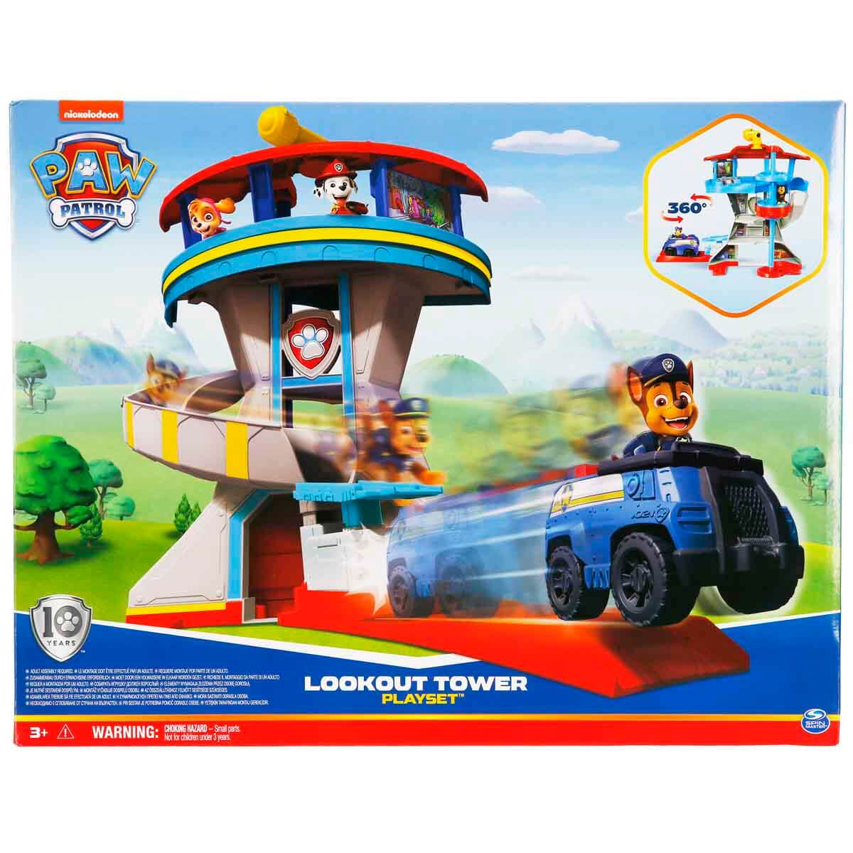 باو باترول العاب برج مراقبة مع قاذفة سيارة مركبات مع مسار Paw Patrol