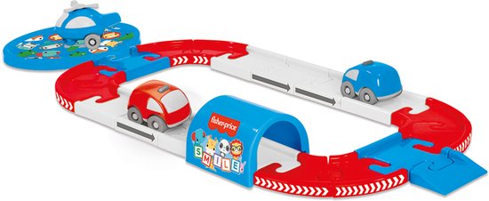 فيشر برايس مسار مع هيليكوبتر وسيارتين مركبات مع مسار Fisher-Price