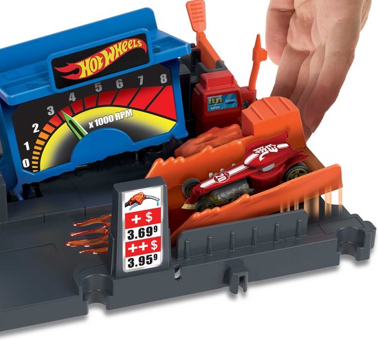 هوت ويلز مجموعة السكك اشكال متنوعة مركبات مع مسار HotWheels