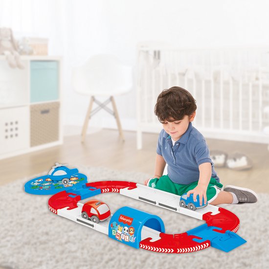 فيشر برايس مسار مع هيليكوبتر وسيارتين مركبات مع مسار Fisher-Price