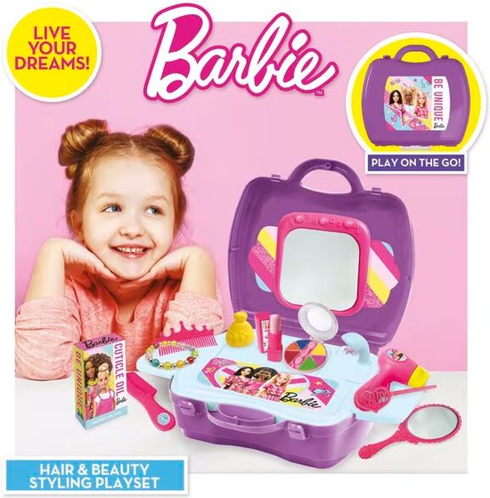 باربي حقيبةاكسسوارات الشعر والجمال تقمص الأدوار Barbie