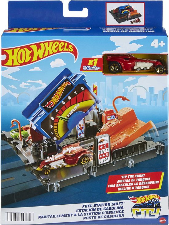 هوت ويلز مجموعة السكك اشكال متنوعة مركبات مع مسار HotWheels