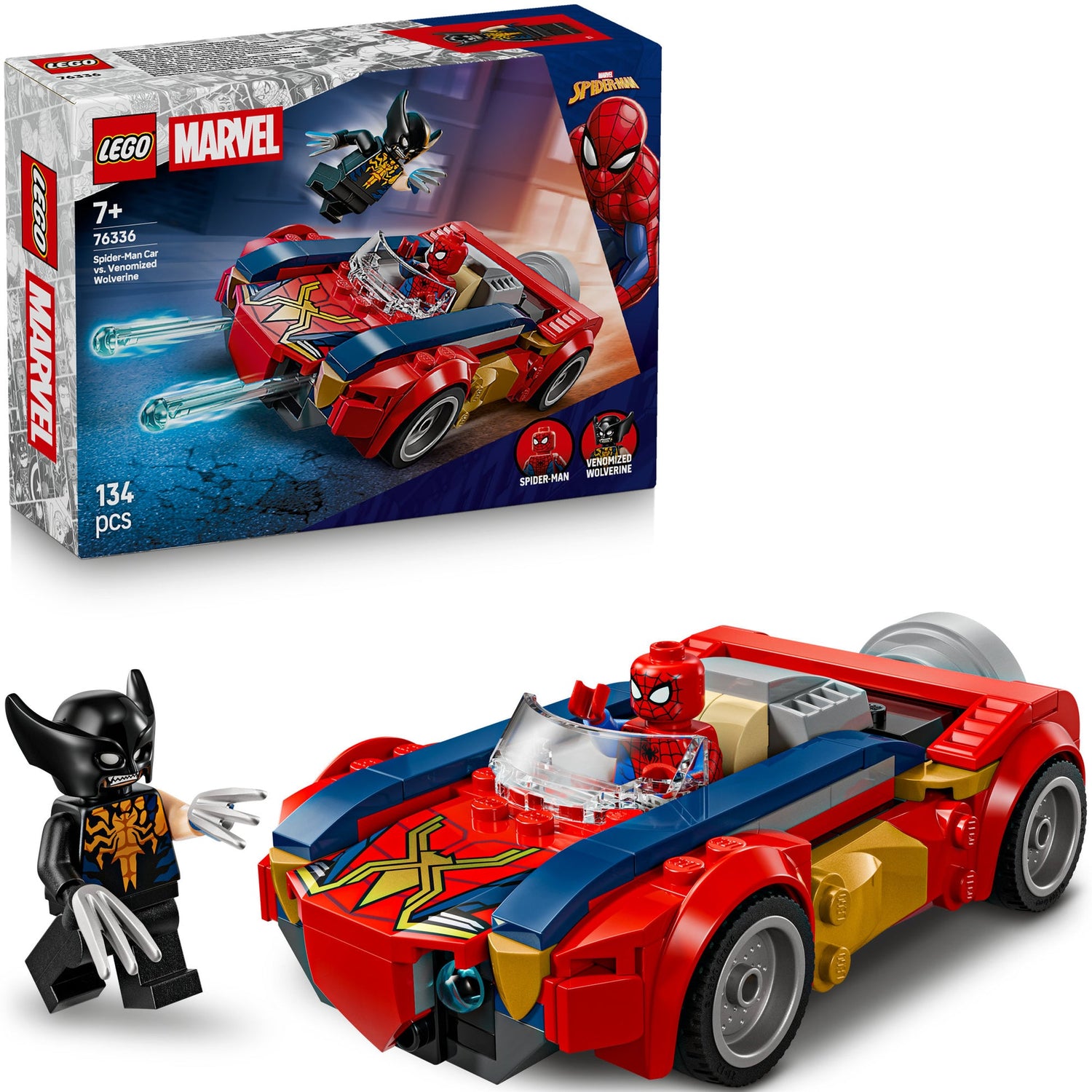 ليجو مارفل سيارة سبايدرمان ضد ولفيرين 76336 مكعبات التركيب LEGO