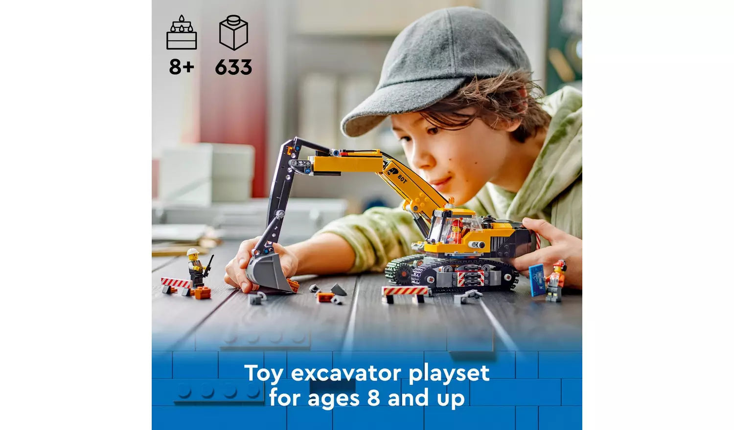 ليجو سيتي لعبة حفارة بناء بلون أصفر مكعبات التركيب LEGO