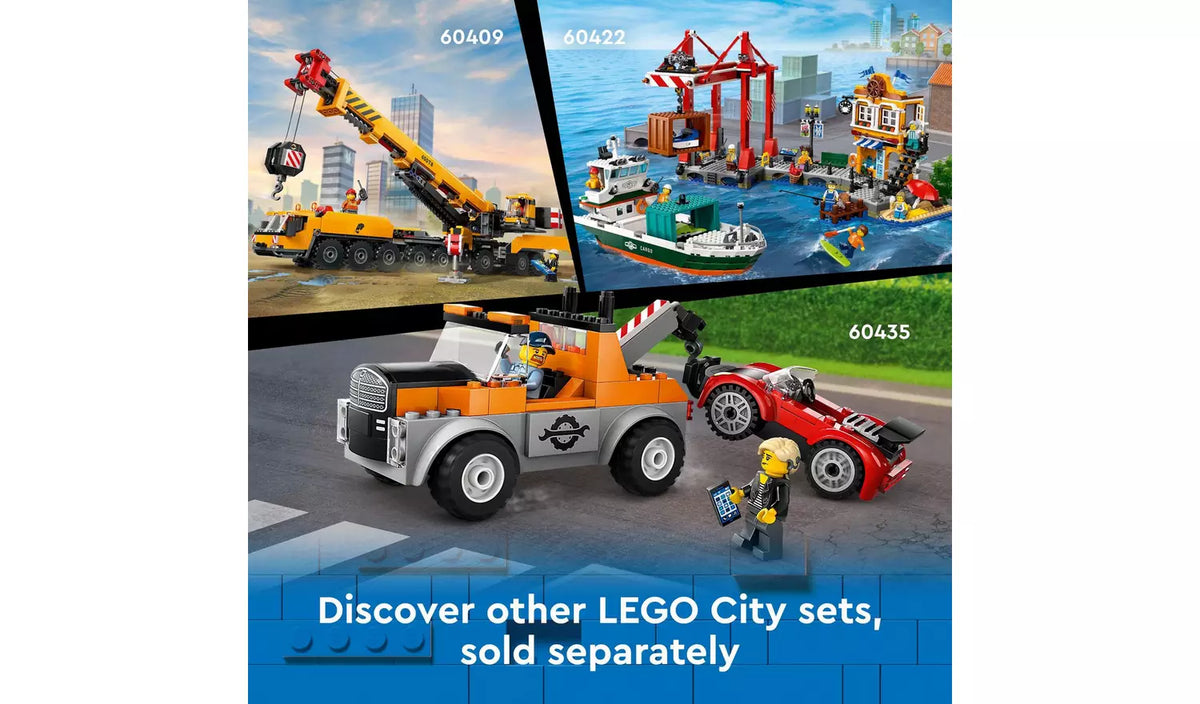 ليجو سيتي لعبة حفارة بناء بلون أصفر مكعبات التركيب LEGO
