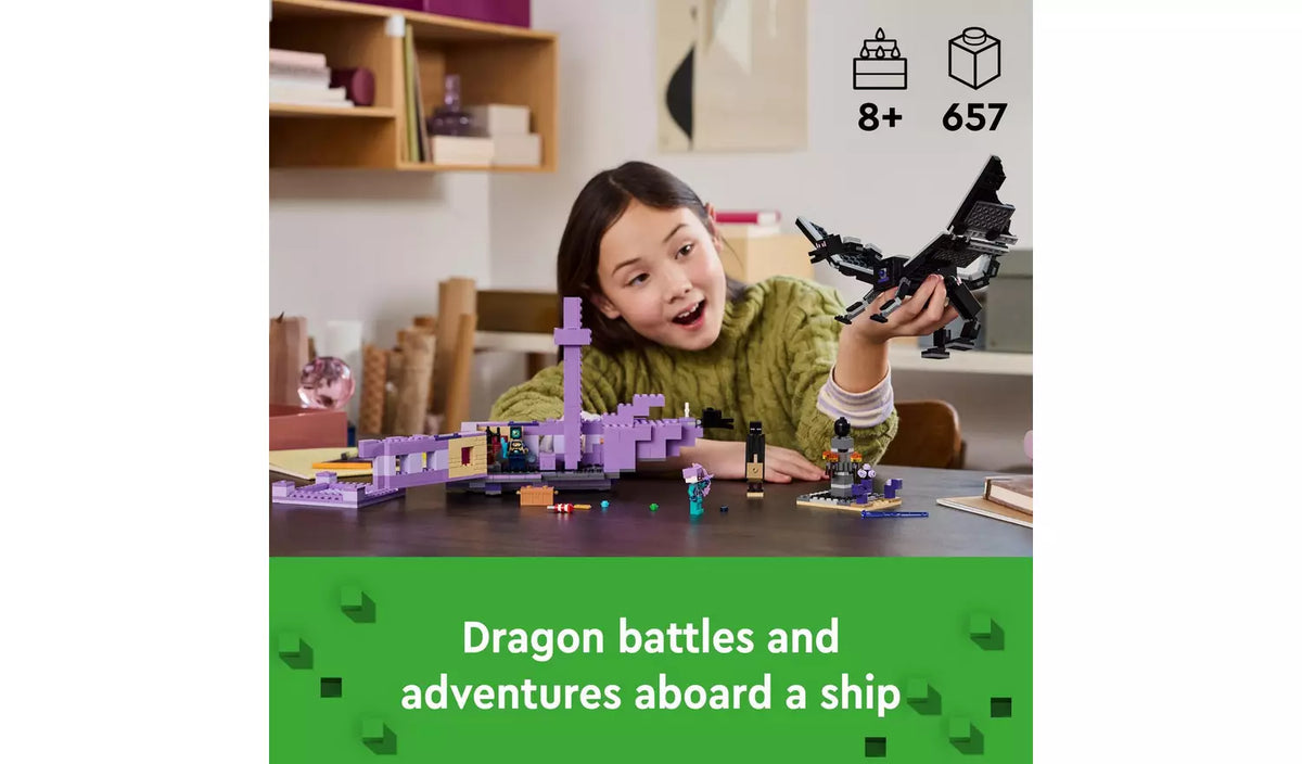 ليجو 21264 ماين كرافت التنيين اندر ونهاية السفينة مكعبات التركيب LEGO