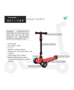 تايني ويل سكوتر أزرق و أسود 3 كفرات قابل للطي سكوتر 3 عجلات Tiny Wheel