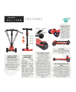 تايني ويل سكوتر أزرق و أسود 3 كفرات قابل للطي سكوتر 3 عجلات Tiny Wheel