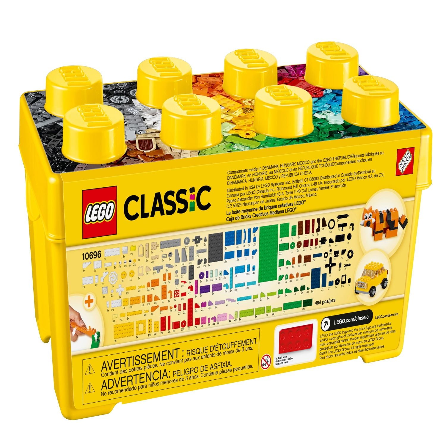 ليجو 10696 كلاسيك صندوق مكعبات كلاسيكي 484 قطعة مكعبات التركيب LEGO