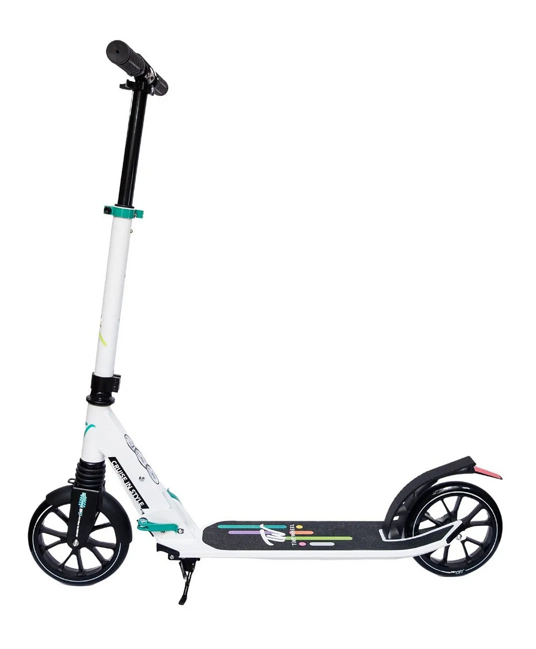 تايني ويل سكوتر أبيض عجلاتين قابل للطي سكوتر 3 عجلات Tiny Wheel