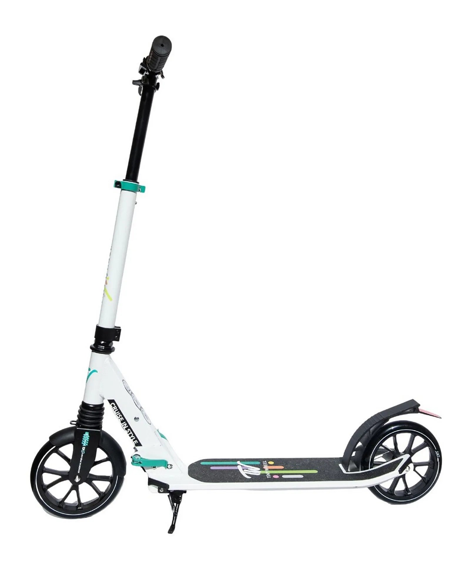 تايني ويل سكوتر أبيض عجلاتين قابل للطي سكوتر 3 عجلات Tiny Wheel