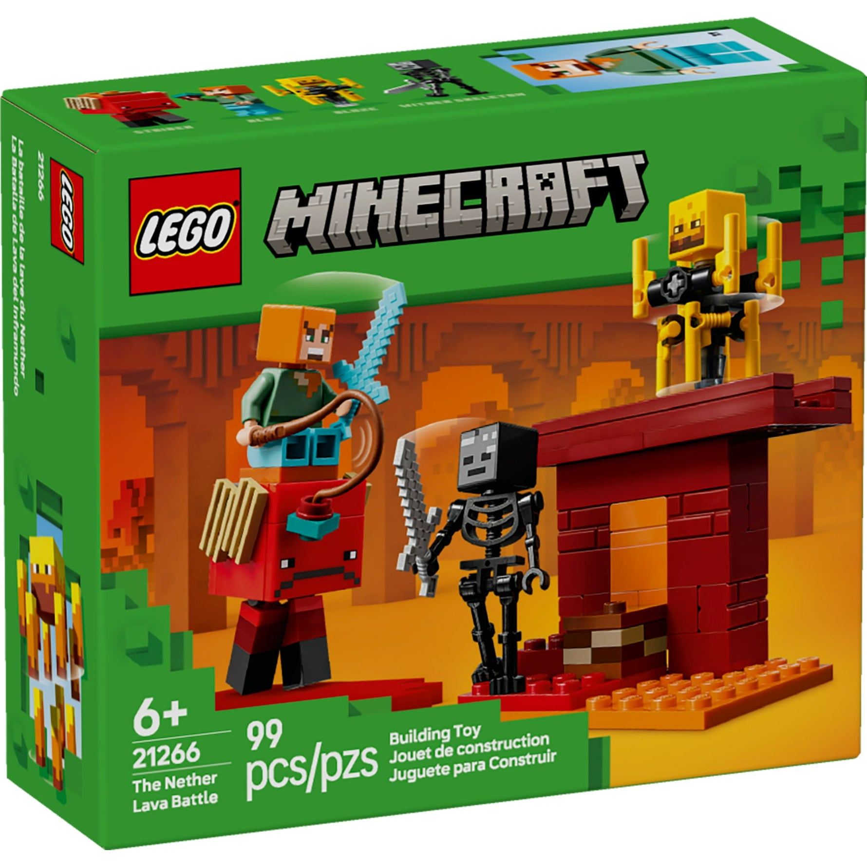 ليجو 21266 ماين كرافت معركة حمم العالم السفلي مكعبات التركيب LEGO