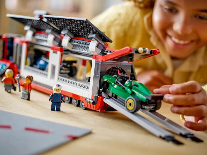 ليجو مكعبات بناء شاحنة فورمولا 1 مع سيارات مكعبات التركيب LEGO