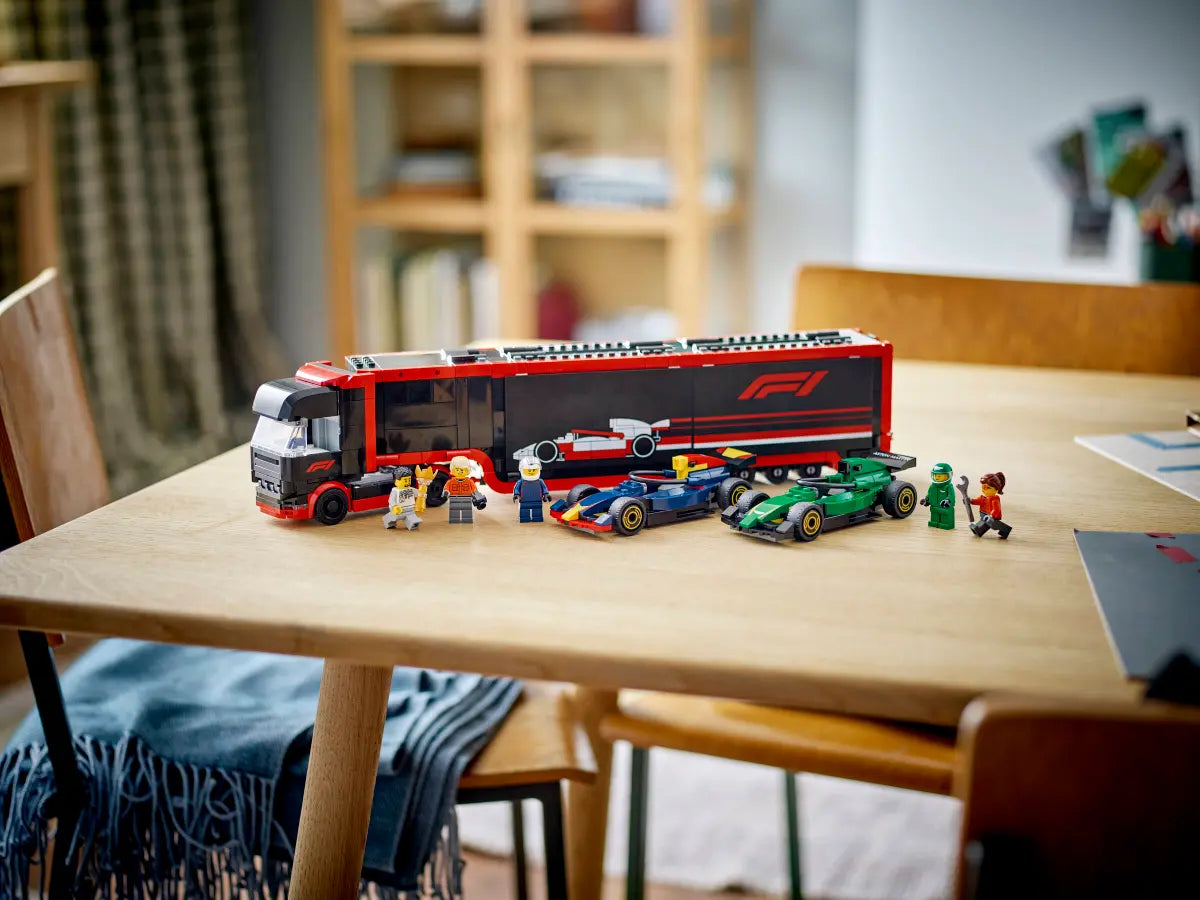 ليجو مكعبات بناء شاحنة فورمولا 1 مع سيارات مكعبات التركيب LEGO